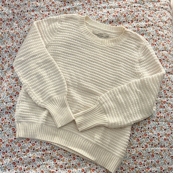 LOFT Sweaters - LOFT Ivory Ribbed Sweater